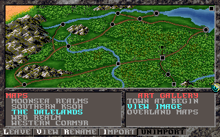 Unlimited Adventures (DOS) screenshot: Sample overworld view