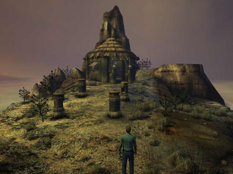 Uru: Ages Beyond Myst (Windows) screenshot: Standing on the floating rock island.