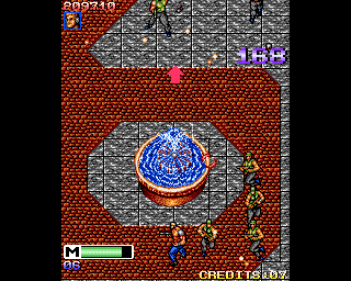 Mercs (Amiga) screenshot: Nice fountain