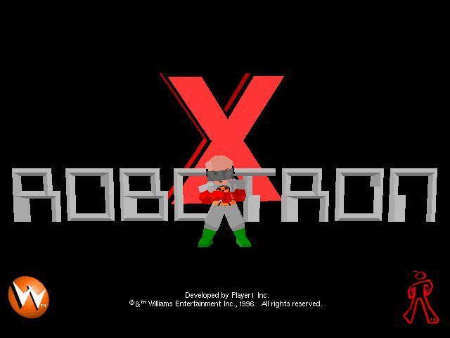 Robotron X (Windows) screenshot: The game's title screen Demo version