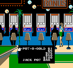 Vegas Dream (NES) screenshot: You have your choice of Slot Machines...