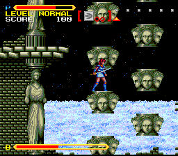 Super Valis IV (SNES) screenshot: Jumping on heads