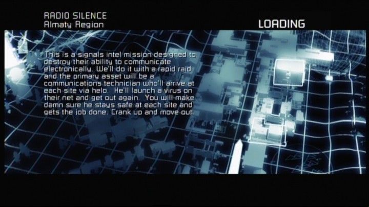 Battlefield 2: Modern Combat (Xbox 360) screenshot: Mission briefings are told during the loading time.