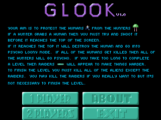 Glook (DOS) screenshot: Game objectives.