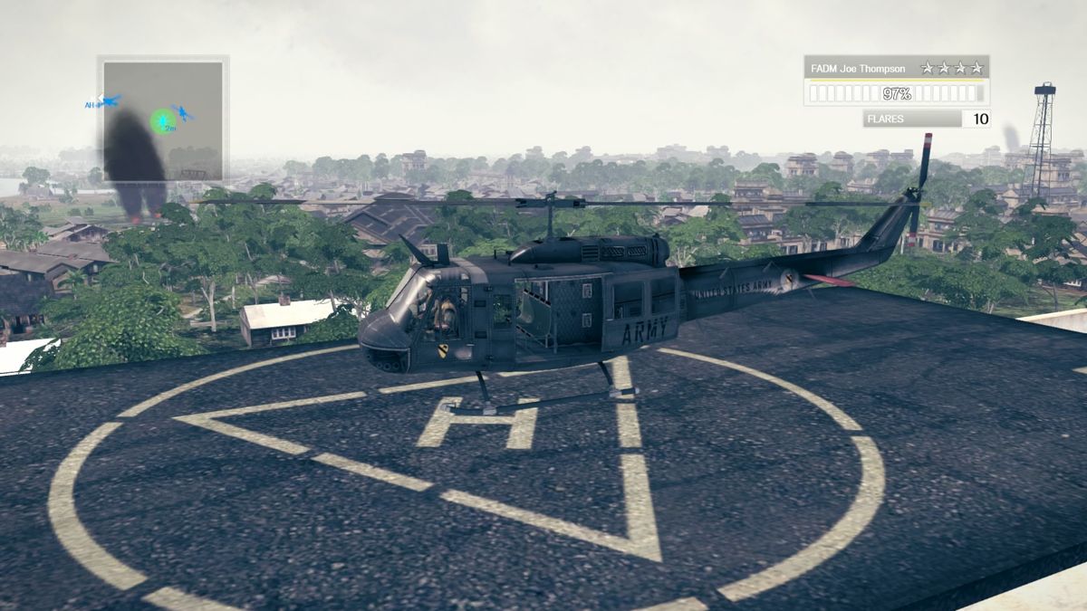 Air Conflicts: Vietnam - Ultimate Edition (PlayStation 4) screenshot: Evacuating embassy personnel.
