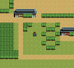 Inindo: Way of the Ninja (SNES) screenshot: In a large town