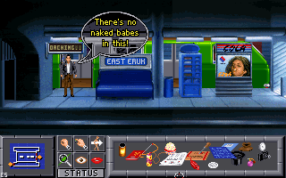 Innocent Until Caught (DOS) screenshot: Jack has some interesting priorities.