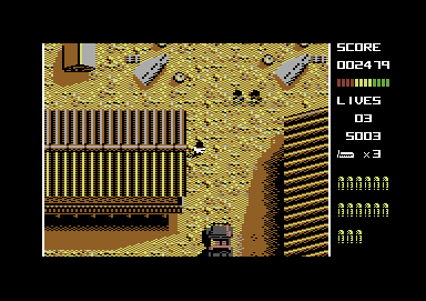 007: Licence to Kill (Commodore 64) screenshot: Chasing baddies on foot
