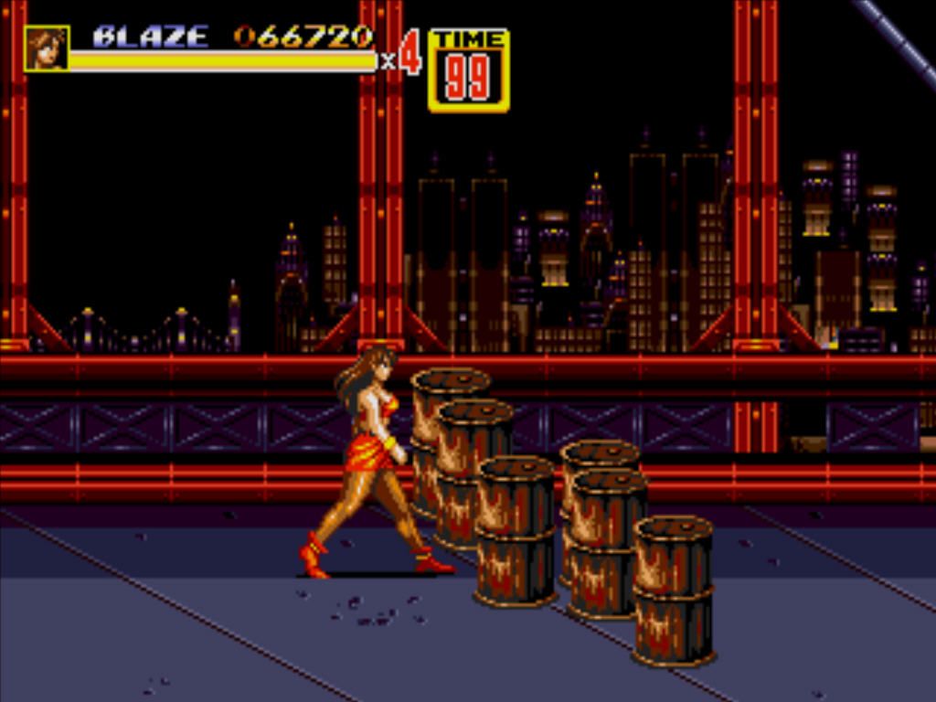 Streets of Rage 2 (Windows) screenshot: Barrels