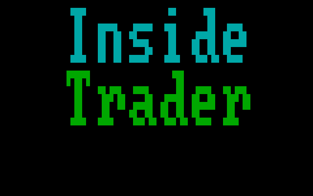 Inside Trader: The Authentic Stock Trading Game (DOS) screenshot: Title screen 1