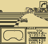 F-1 Race (Game Boy) screenshot: Rounding the corner