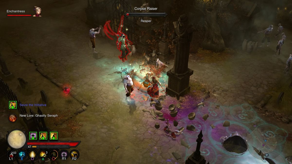 Diablo III: Reaper of Souls - Ultimate Evil Edition (PlayStation 4) screenshot: Reaper of Souls - Exploring the cemetery