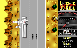 007: Licence to Kill (DOS) screenshot: Hijacking a Tanker (EGA)