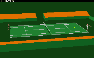 International 3D Tennis (Amiga) screenshot: A game in progress
