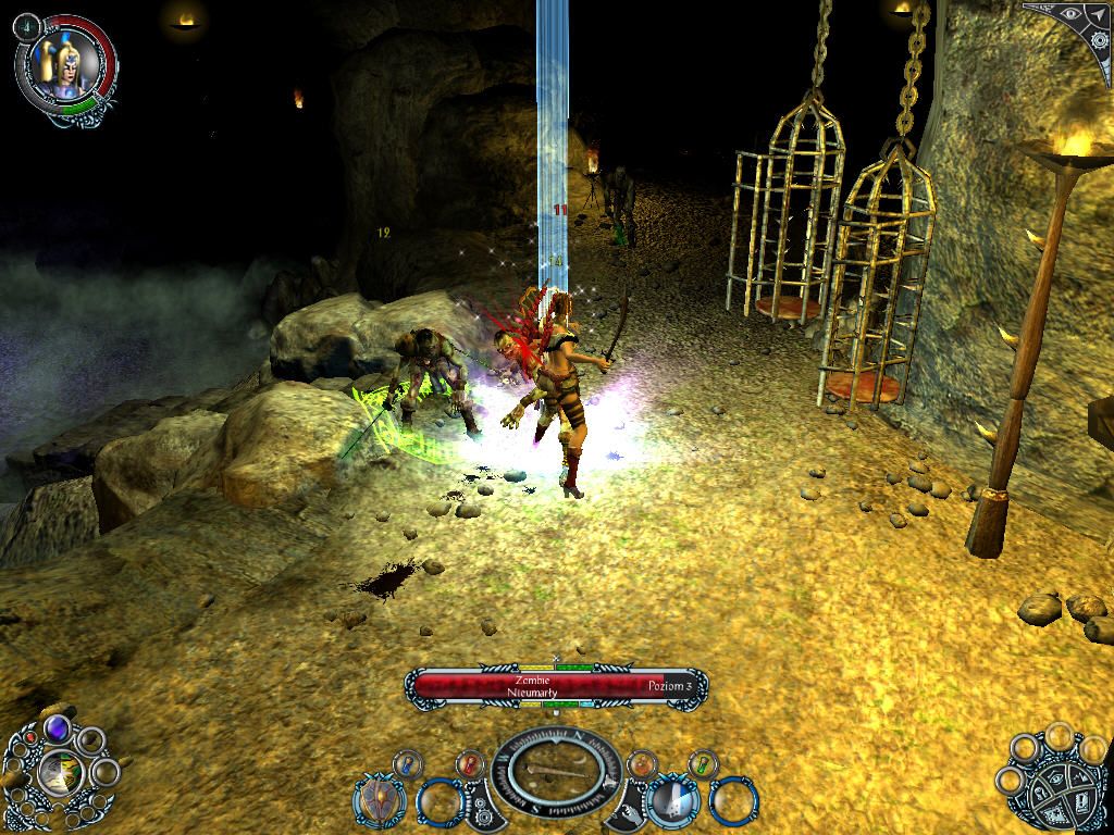 Sacred 2: Fallen Angel (Windows) screenshot: Zombies in cave