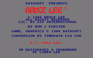 Bruce Lee (Amstrad CPC) screenshot: Credits screen