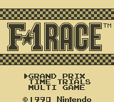 F-1 Race (Game Boy) screenshot: Title Screen