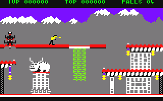 Bruce Lee (Amstrad CPC) screenshot: Collect all yellow lanterns