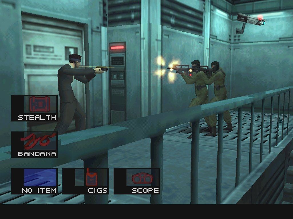 Metal Gear Solid (Windows) screenshot: Beat the game twice and get both endings, and Snake receives a classy James Bond tuxedo