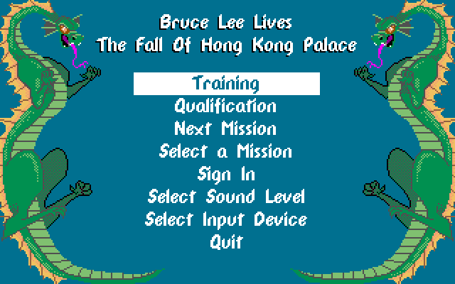 Bruce Lee Lives (DOS) screenshot: Main Menu (VGA)