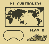 F-1 Race (Game Boy) screenshot: The World Map