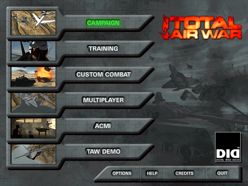 Total Air War (Windows) screenshot: Main Menu