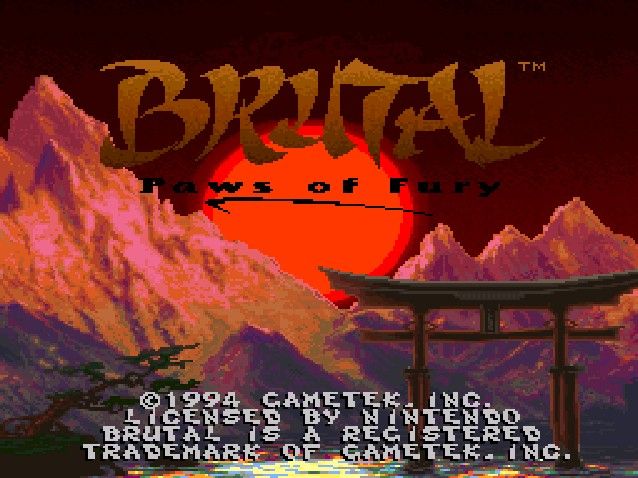 Brutal: Paws of Fury (SNES) screenshot: Title screen