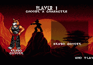 Brutal: Paws of Fury (Genesis) screenshot: Character selection screen