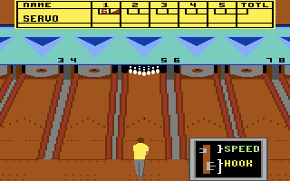 10th Frame (Commodore 64) screenshot: Getting ready to bowl...