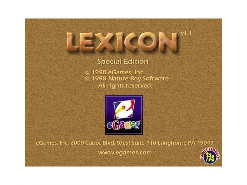 Lexicon Word Challenge (Windows) screenshot: A Special Edition of this game was includes in some of eGame's compilations. This was included in "Galaxy Of Games: Silver Edition"