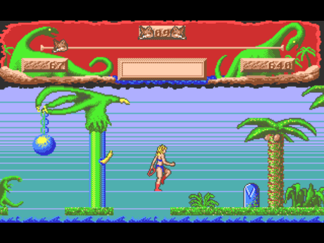 Vixen (Atari ST) screenshot: Jump over gaps