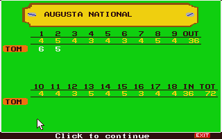 Mean 18 (Atari ST) screenshot: The scorecard