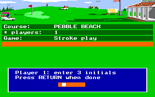 Mean 18 (Amiga) screenshot: Setting up a new game