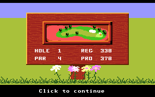 Mean 18 (Atari 7800) screenshot: And now, off to the first hole!
