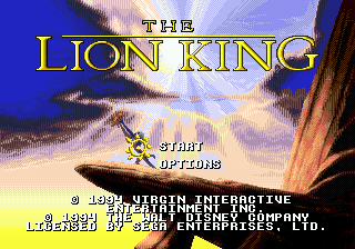 The Lion King (Genesis) screenshot: Title screen