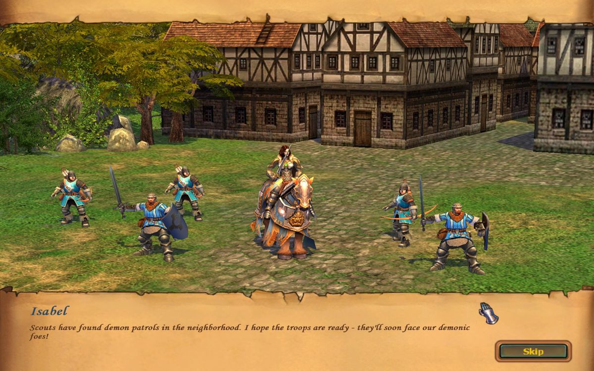 Heroes of Might and Magic V (Windows) screenshot: Isabel is ready to face demons