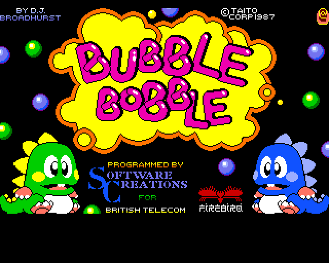 Screenshot of Bubble Bobble (Amiga, 1986) - MobyGames