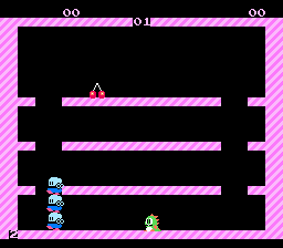 Bubble Bobble (NES) screenshot: Neat level, with some cherries