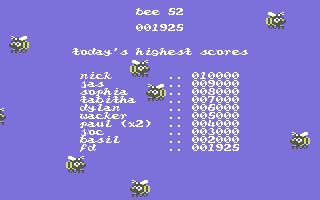 Bee 52 (Commodore 64) screenshot: High scores