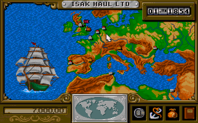1869 (DOS) screenshot: View of the world