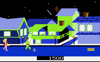 Crossbow (Atari 7800) screenshot: Crossing through a town...