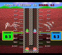 Bubble Bobble also featuring Rainbow Islands (DOS) screenshot: Bubble Bobble: Mission debriefing. Must have been a bad day.