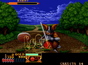 Crossed Swords (Neo Geo) screenshot: Damaged