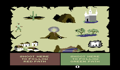 Crossbow (Commodore 64) screenshot: Game select