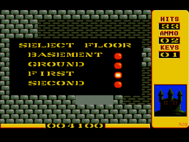 Into the Eagle's Nest (Amiga) screenshot: Accessing the elevator