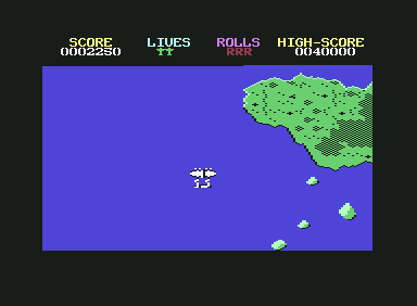 1942 (Commodore 64) screenshot: finally some rest