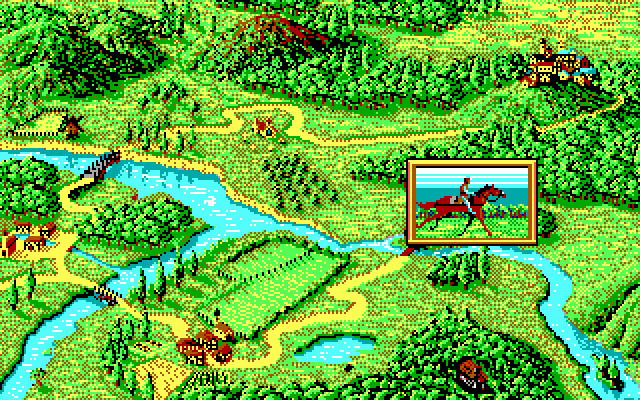 Iron Lord (DOS) screenshot: Travelling between map locations