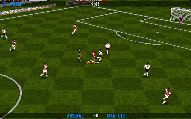 Actua Soccer: Club Edition (DOS) screenshot: Isometric cam, FIFA style