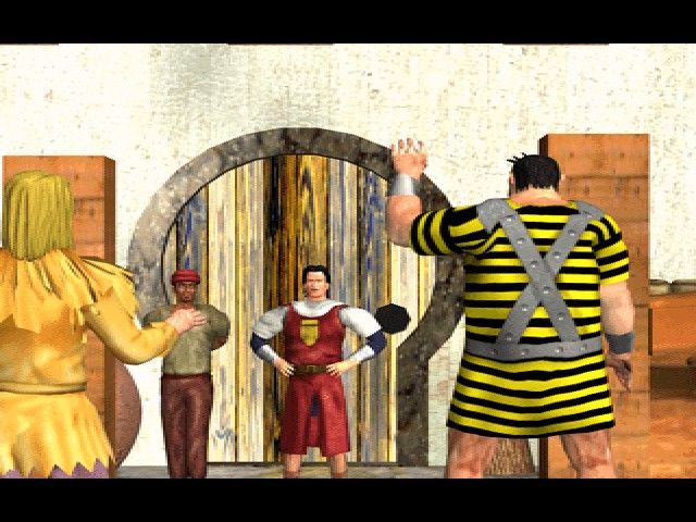 El Capitán Trueno en la Montaña de los Suspiros (Windows) screenshot: Crispín and Goliath saying goodbye to our hero