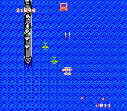 1943: The Battle of Midway (NES) screenshot: Over the enemy base